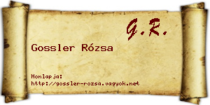 Gossler Rózsa névjegykártya